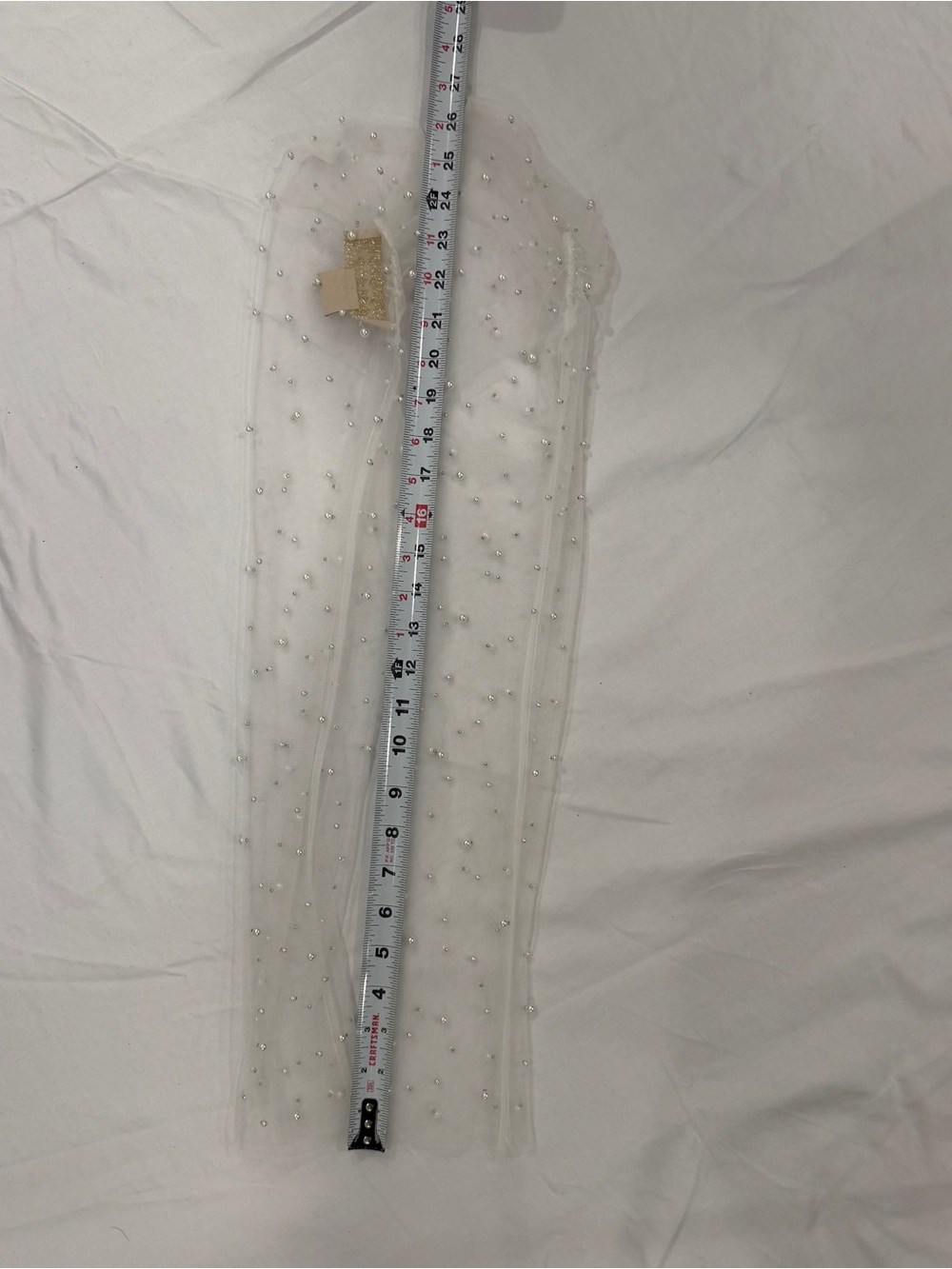 NWOT Jenny by Jenny Yoo Allison Pearl Tulle Fingerless Bridal Sleeves Ivory Sz 4 - Picture 9 of 11